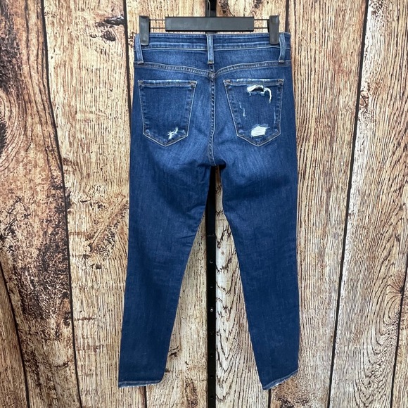 Flying Monkey Mid Rise Ankle Skinny Blue Jeans Distressed Dark Wash Womens 25 - Picture 2 of 13